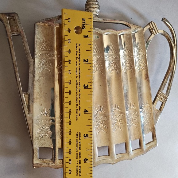 Vintage Godinger Silver 1992 Teapot Trivet Book Motif Silverplate Kitchen Decor - Picture 6 of 8